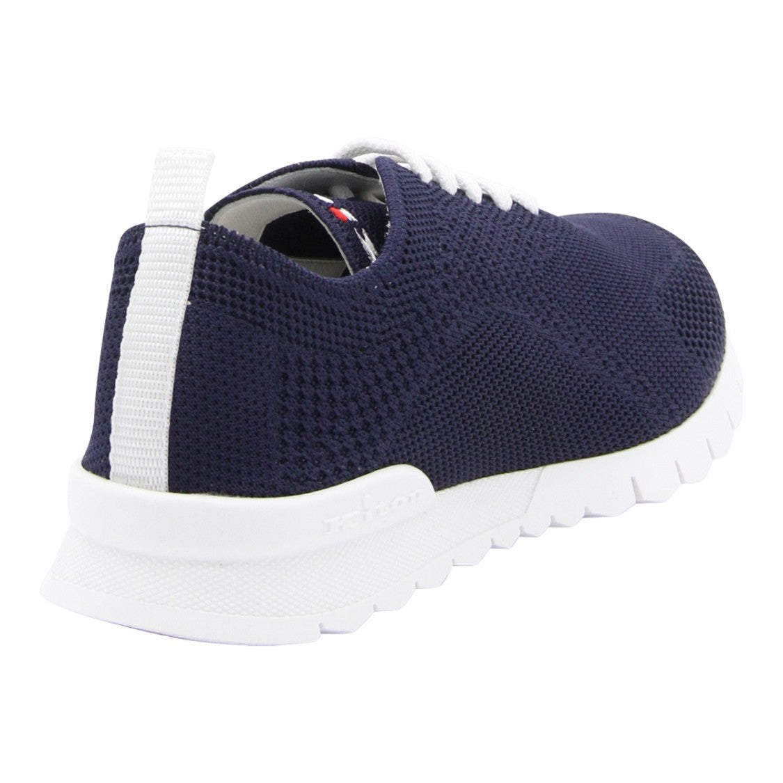 Kiton Textured Deep Blue Knitted Sneakers With Rugged Sole