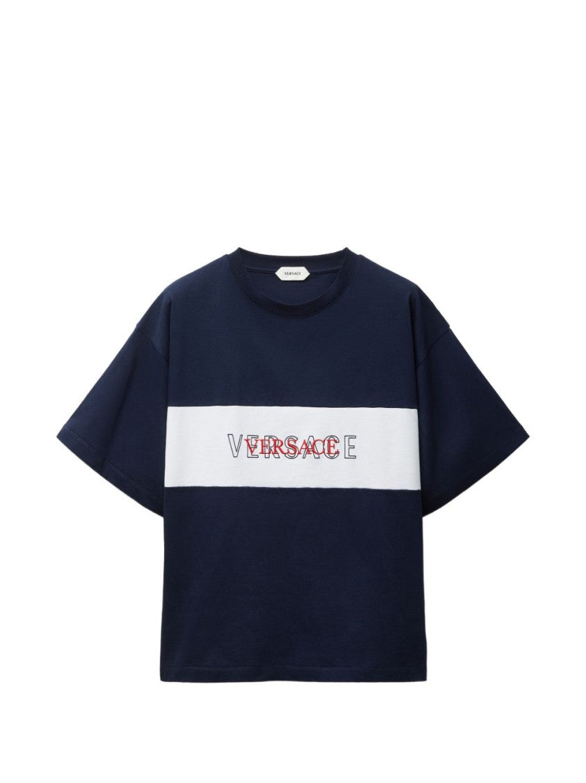 Versace Intarsia Cotton-Jersey Logo T-Shirt