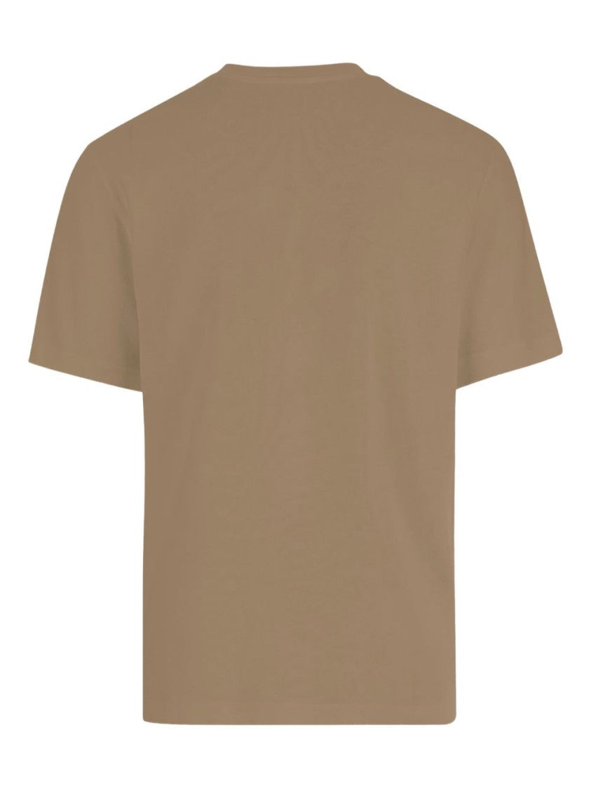 Jacquemus Beige Ribbed Embroidered Logo Crew Neck T-Shirt