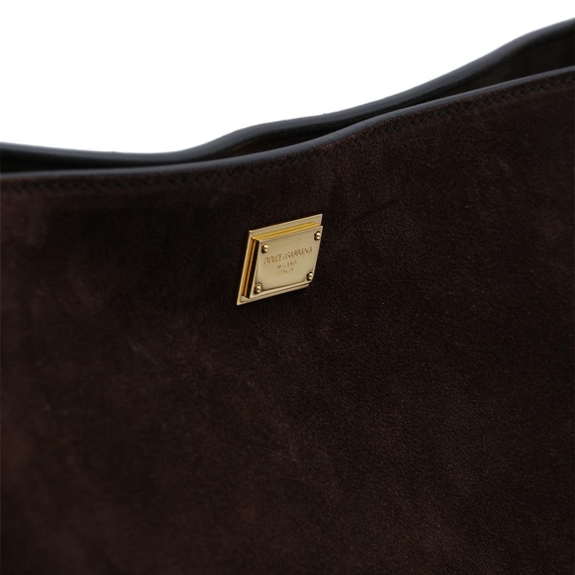 Dolce & Gabbana Rectangular Dark Suede Shoulder Bag