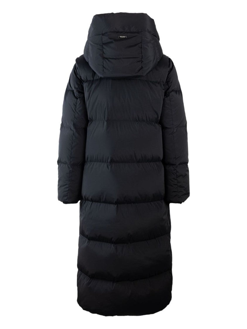 Woolrich Quilted Black Parka With High Collar