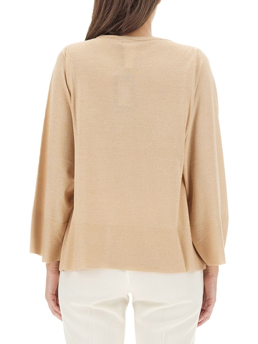 Fabiana Filippi Lurex Jersey Top With Relaxed Silhouette