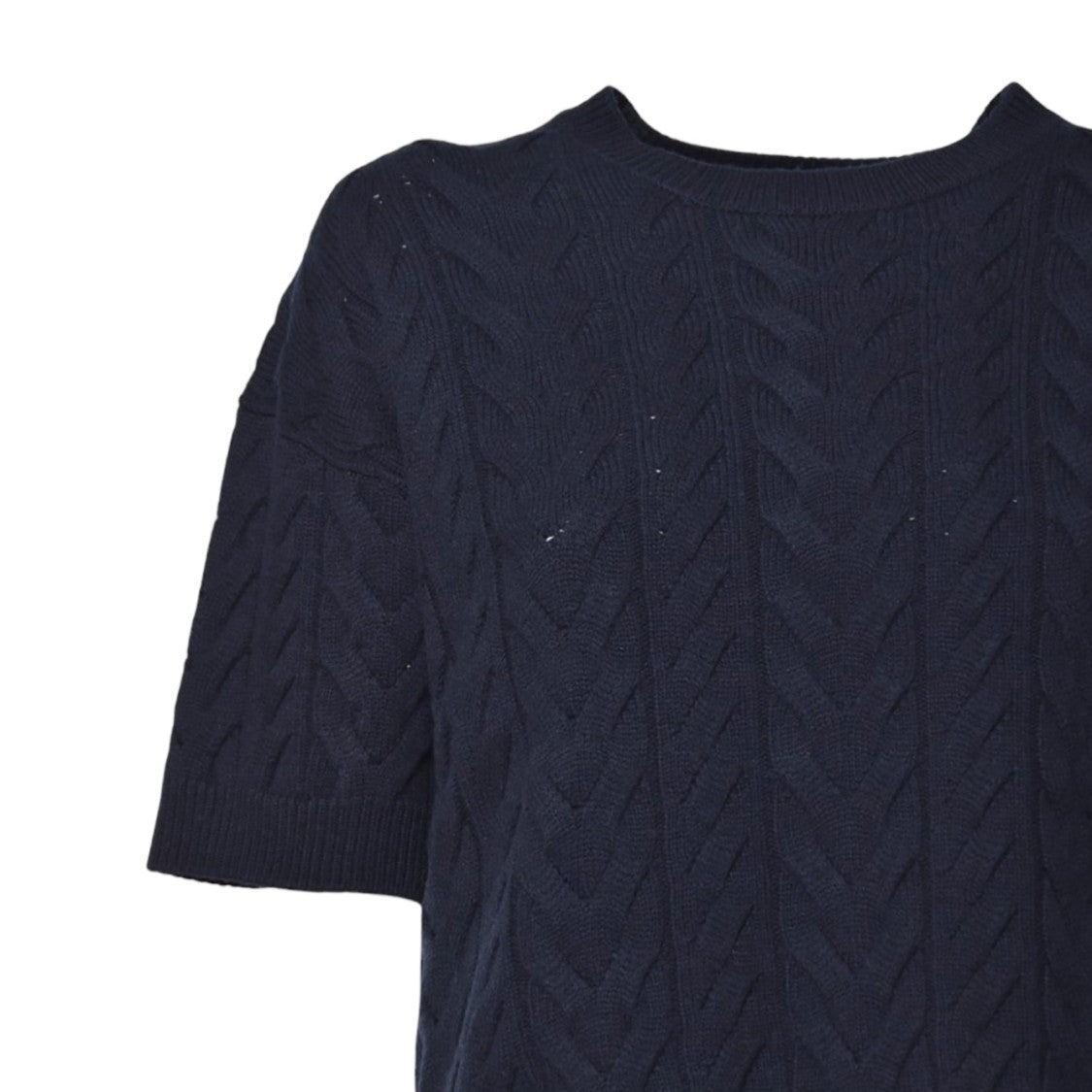 Max Mara Textured Cable Knit Cropped Sweater