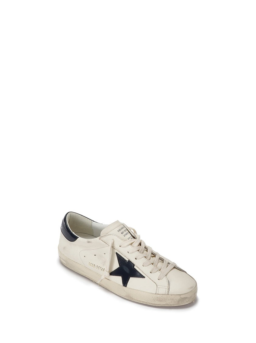 Golden Goose Distressed Low-Top Sneakers With Black Star Logo
