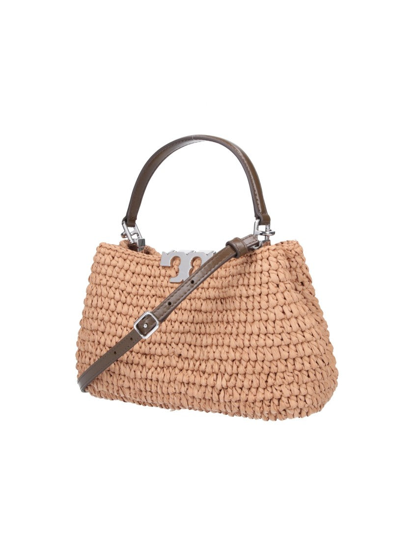 Tory Burch Beige Eleanor Mini Raffia Bag