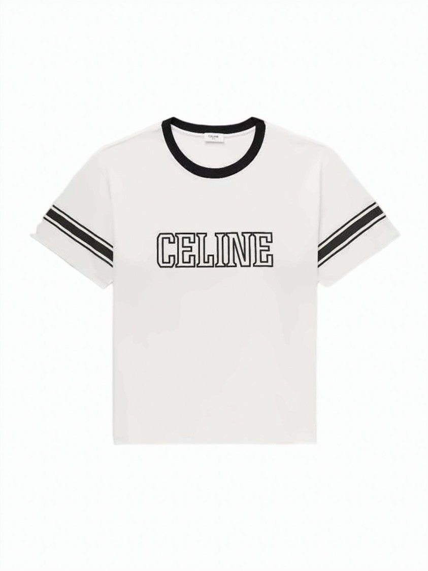 Celine Short-Sleeved T-Shirt With Contrasting Trim