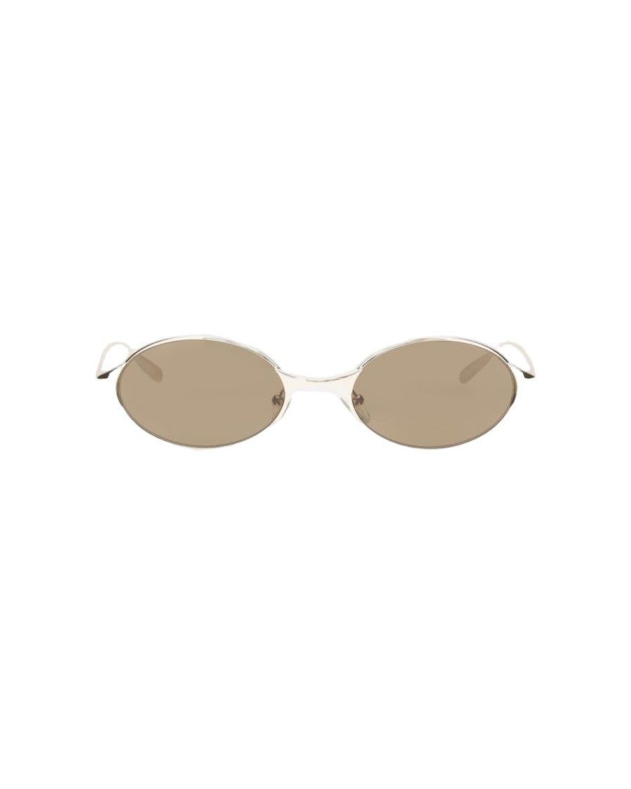 Alexander Mcqueen Oval-Metal Frame Subtle Sunglasses