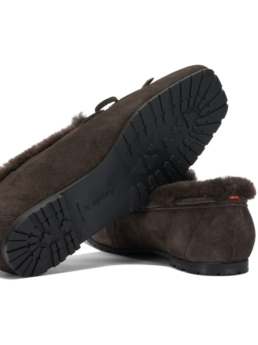 Aeydē Brown Cow Suede Loafers