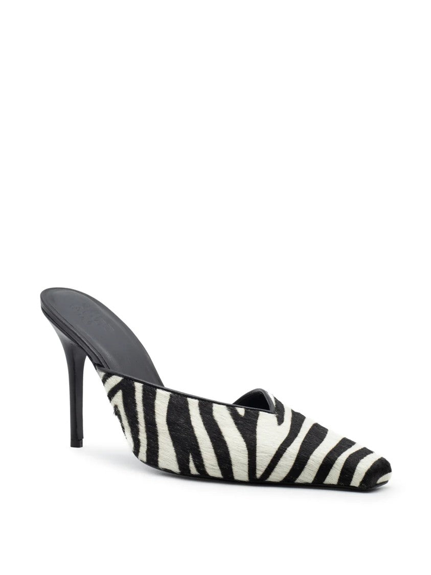Gia Borghini X Helsa Bold Black And White Zebra Print Mule