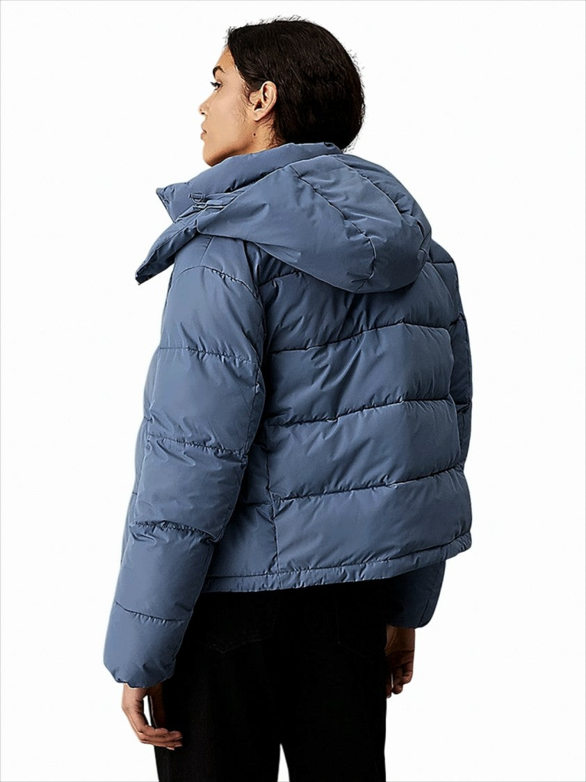 Calvin Klein Vibrant Blue Quilted Jacket With Detachable Hood