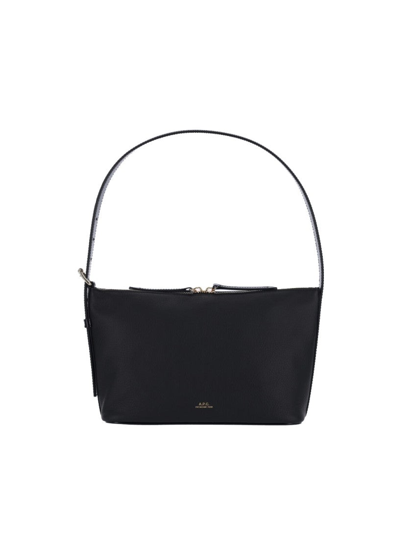 A.P.C. Rectangular Black Leather Shoulder Bag