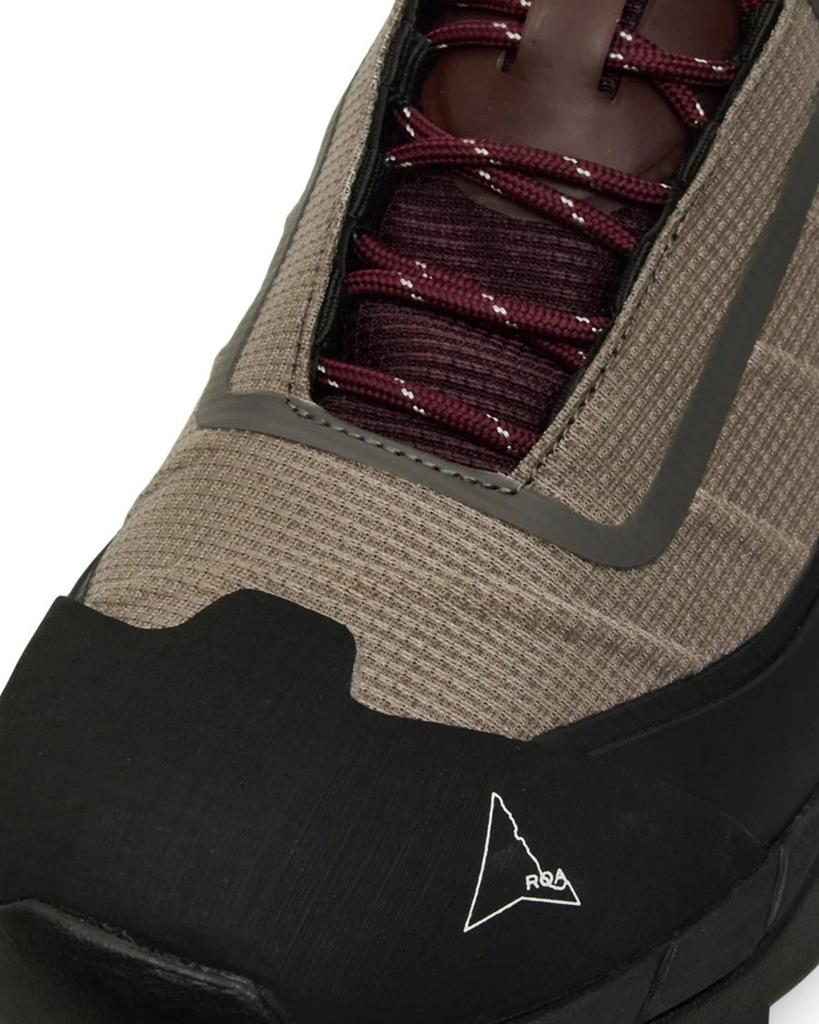 Roa Katharina Sneakers In Light Taupe And Burgundy
