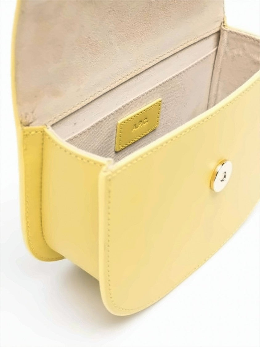 A.P.C. Structured Yellow Leather Crossbody Bag