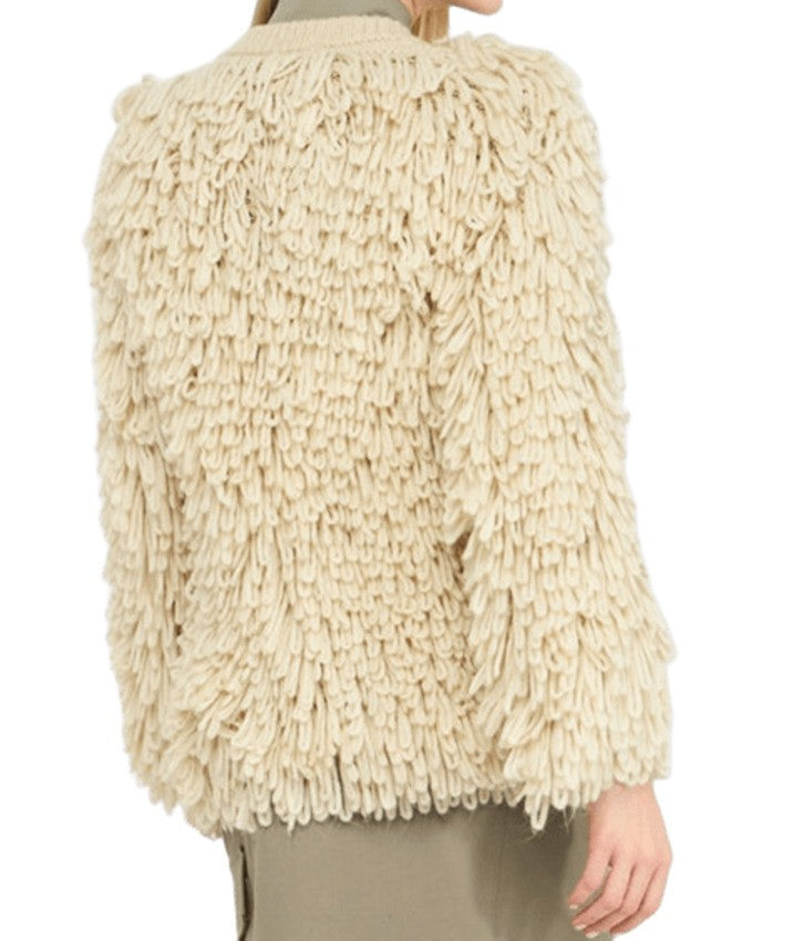 Liu Jo Textured Knit Jacket With Contrast Button Closure