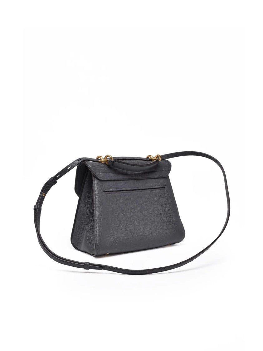 Salvatore Ferragamo Textured Leather Margot Shoulder Bag With Gold-Tone Clasp