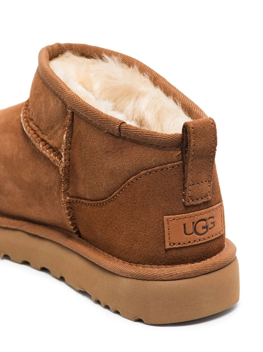 Ugg Brown Plush Shearling Lining Soft Suede Ankle Boots