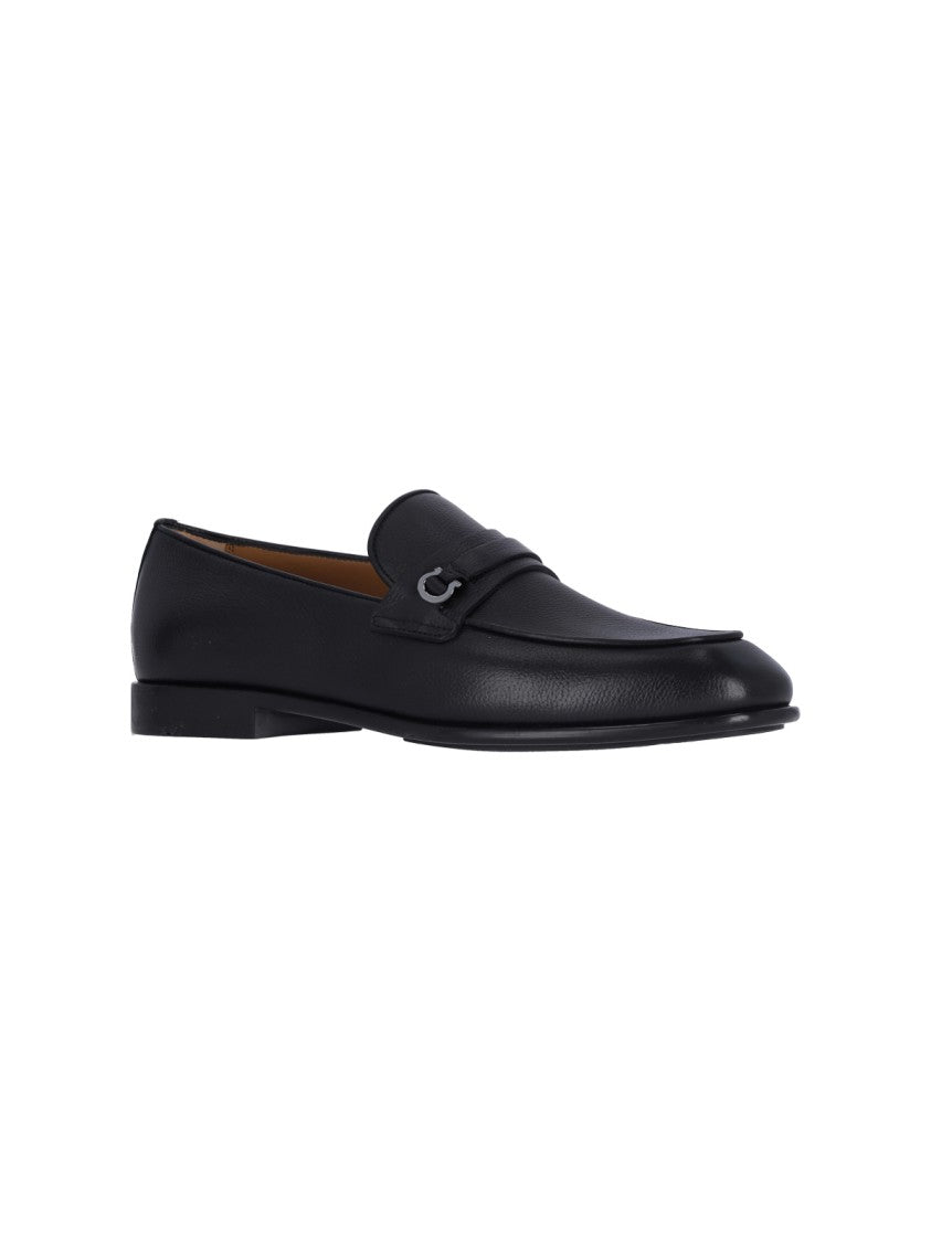 Ferragamo "Gancini" Loafers – Black