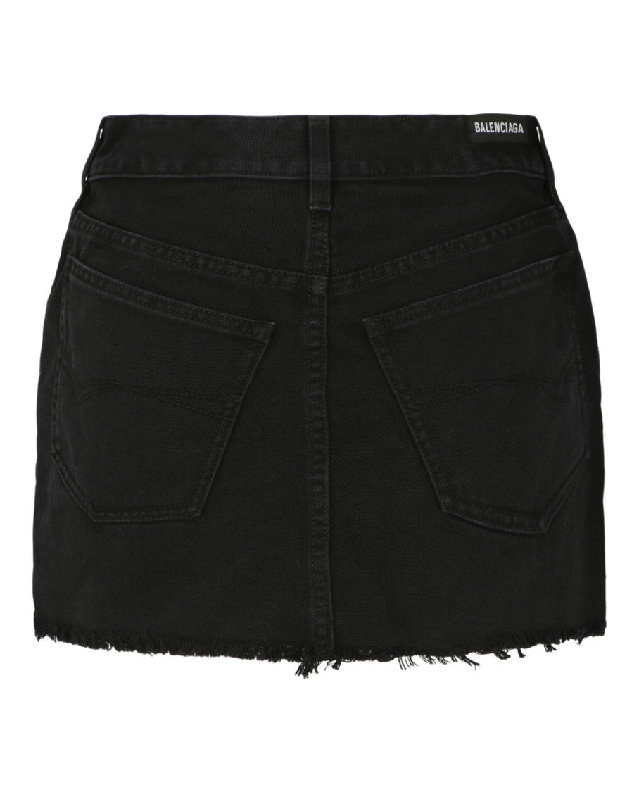 Balenciaga Raw-Cut Denim Mini Skirt