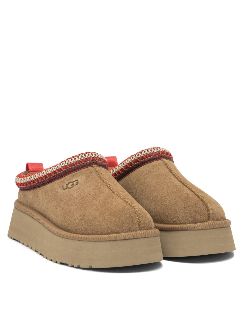 Ugg Suede-Trimmed Sheepskin Lined Slippers With Platform Sole