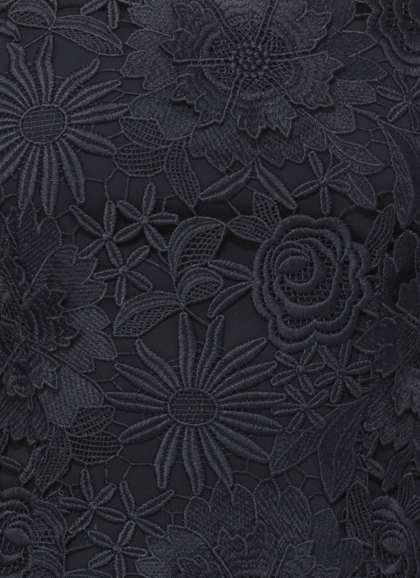 Rotate Black Lace Dress With Intricate Floral Pattern