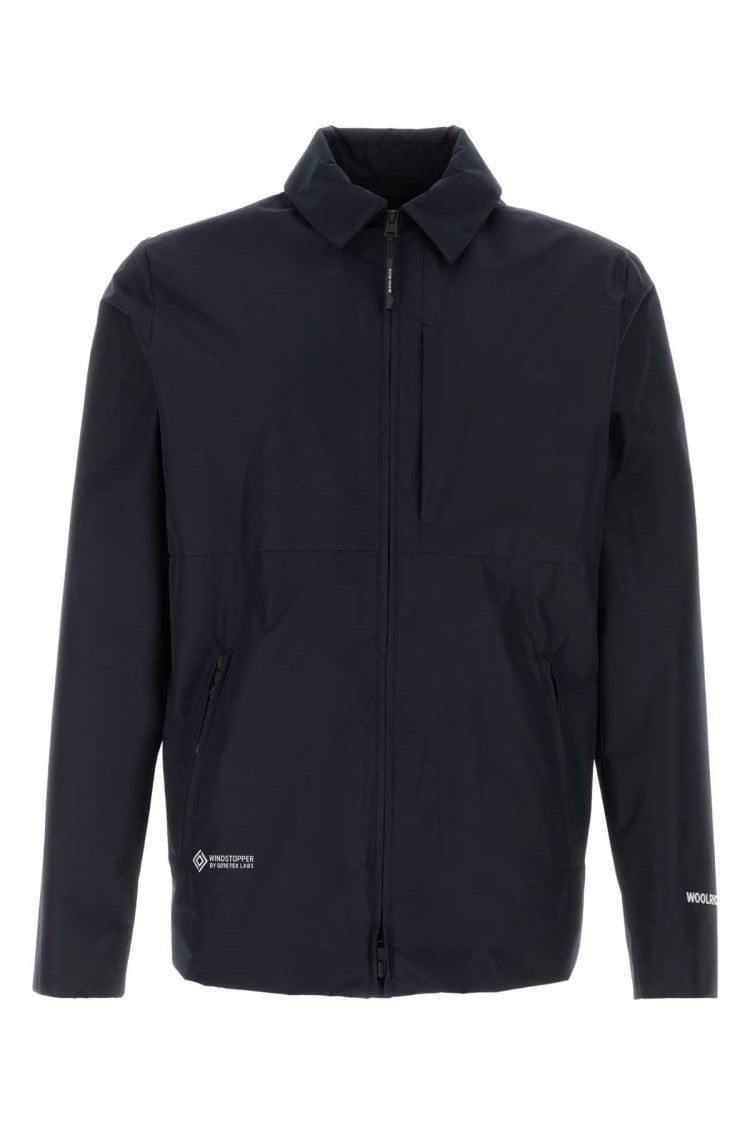 Woolrich Navy Blue Polyester Gore-Tex Windbreaker