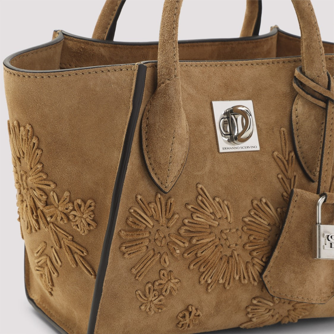 Ermanno Scervino Chipmunk Brown Bovine Leather Maggie Bag