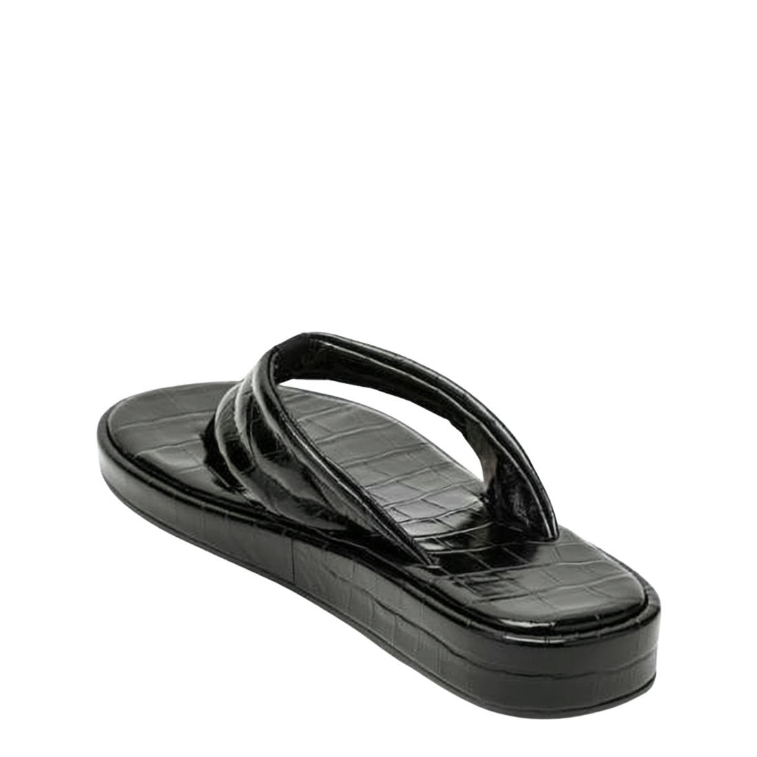 Coperni Crocodile-Embossed Black Leather Mules