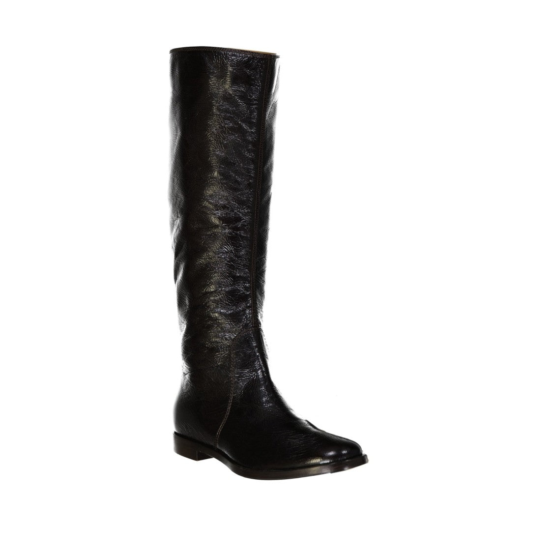 Sergio Rossi Leather Boots With Patent Finish