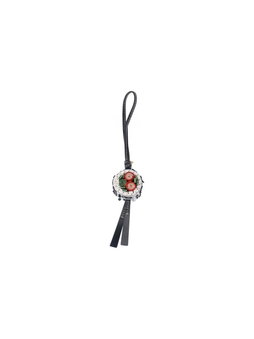 Anya Hindmarch Silver Uramaki Sushi Lambskin Keychain