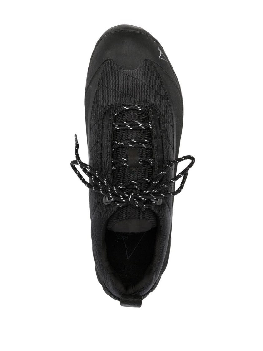 Roa Black Panelled Sneakers With Tonal Stitching