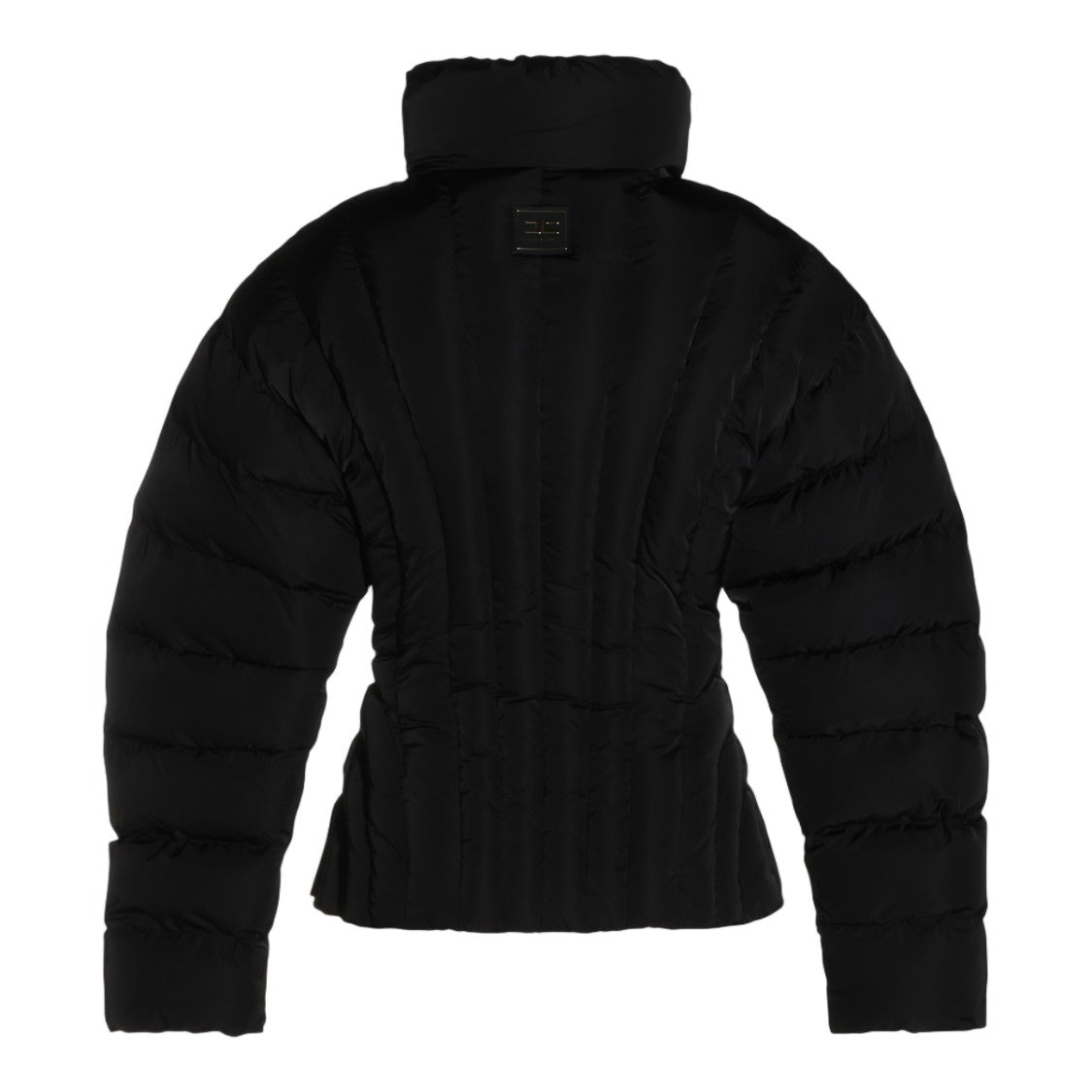 Elisabetta Franchi Padded Collar Quilted Sleeve Fitted Down Coat