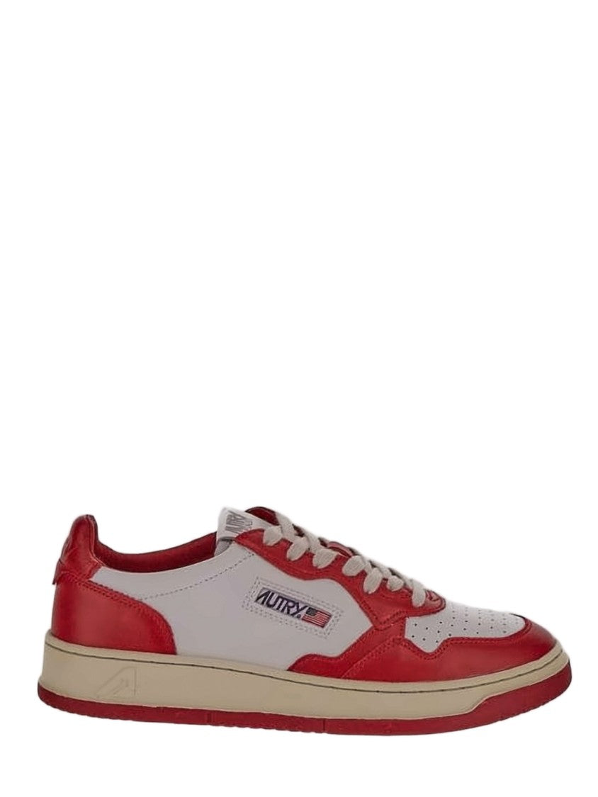 Autry Classic Low-Top Sneakers With Bold Red Overlays