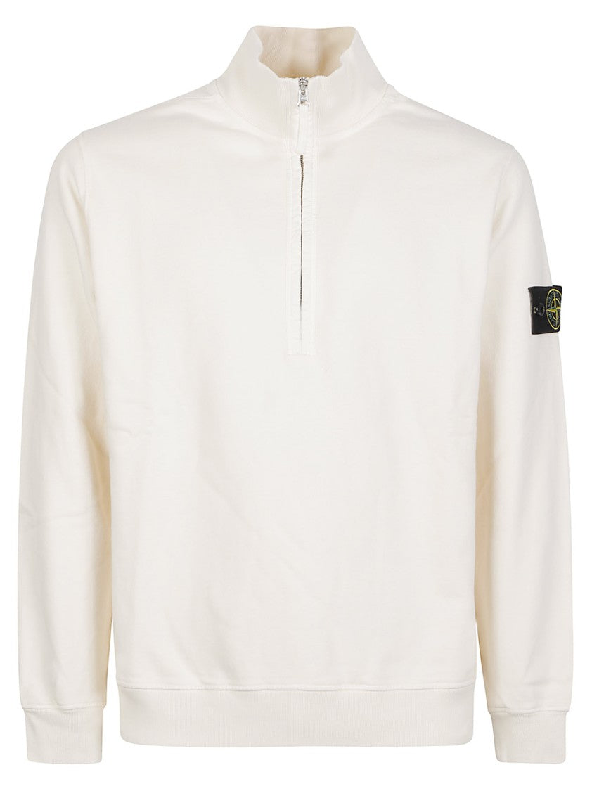 Stone Island Half-Zip High Collar Cotton Sweatshirt