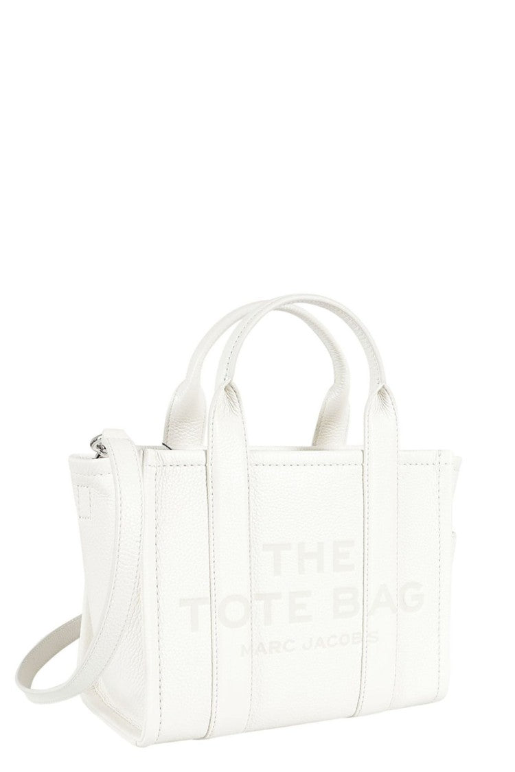 Marc Jacobs Cotton Silver The Small Leather Embossed Logo Tote Bag