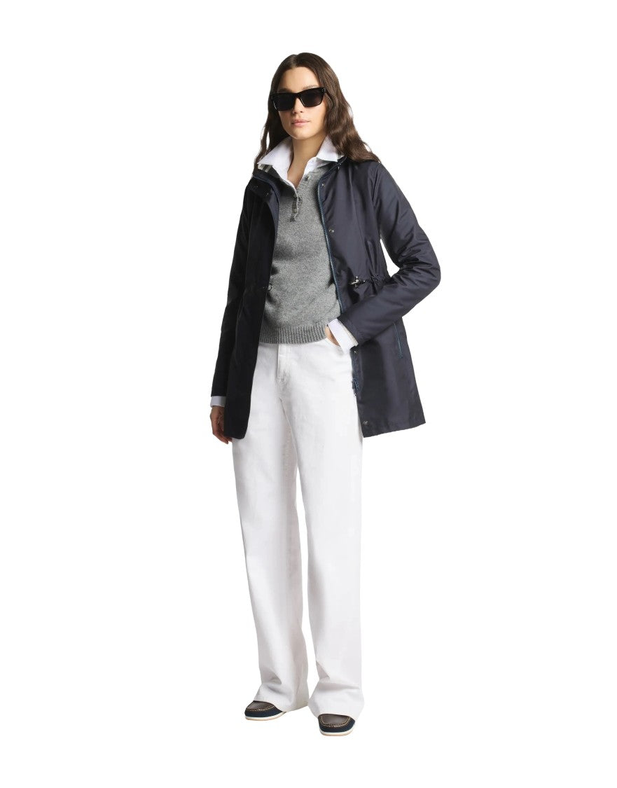 Fay Versatile Baltic Blue Jacket With Adjustable Closure