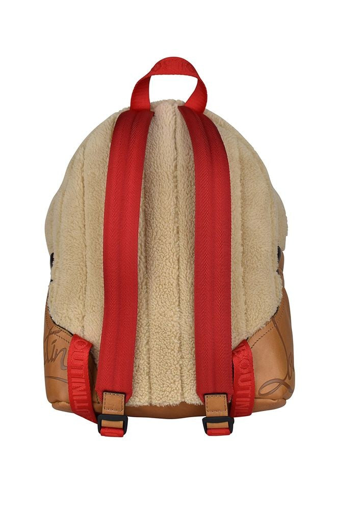Christian Louboutin Shearling Backpack With Camel Leather Accents