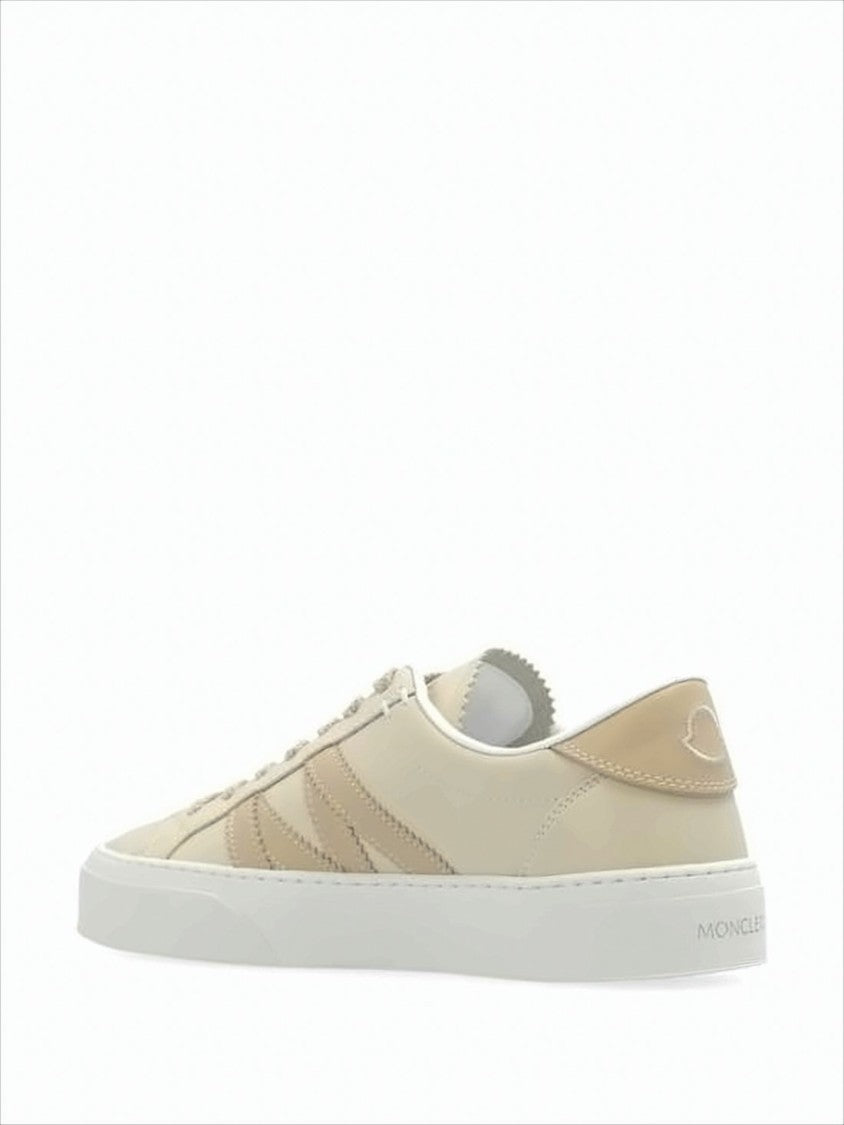 Moncler Smooth Calf Leather Low-Top Sneakers With Tonal Stripes