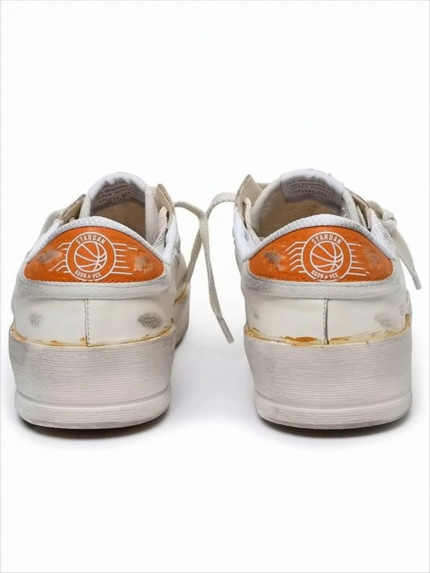 Golden Goose Distressed Vintage Low-Top Sneakers With Mixed Textures