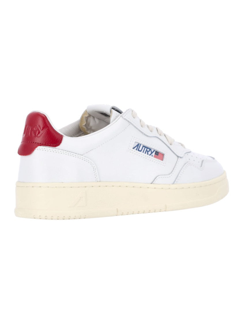 Autry Low-Top White Leather Sneakers With Perforated Detailing