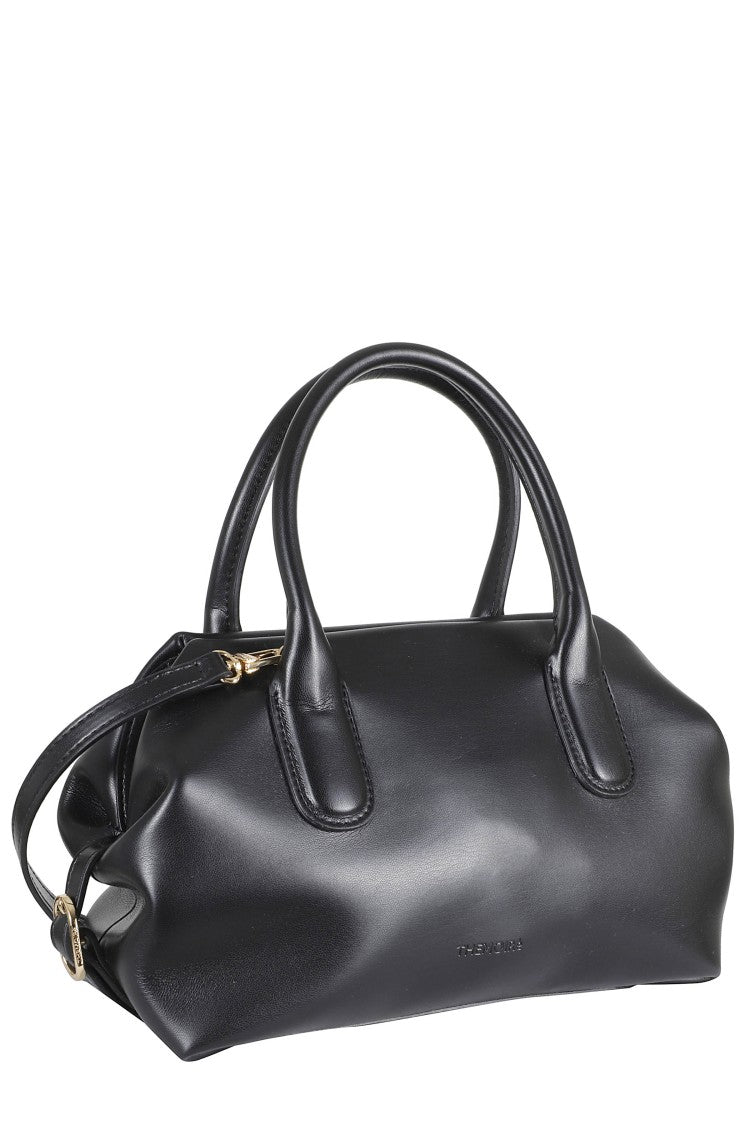 Themoirè Black Tallia Trank Small Double-Handle Vegan-Leather Tote Bag