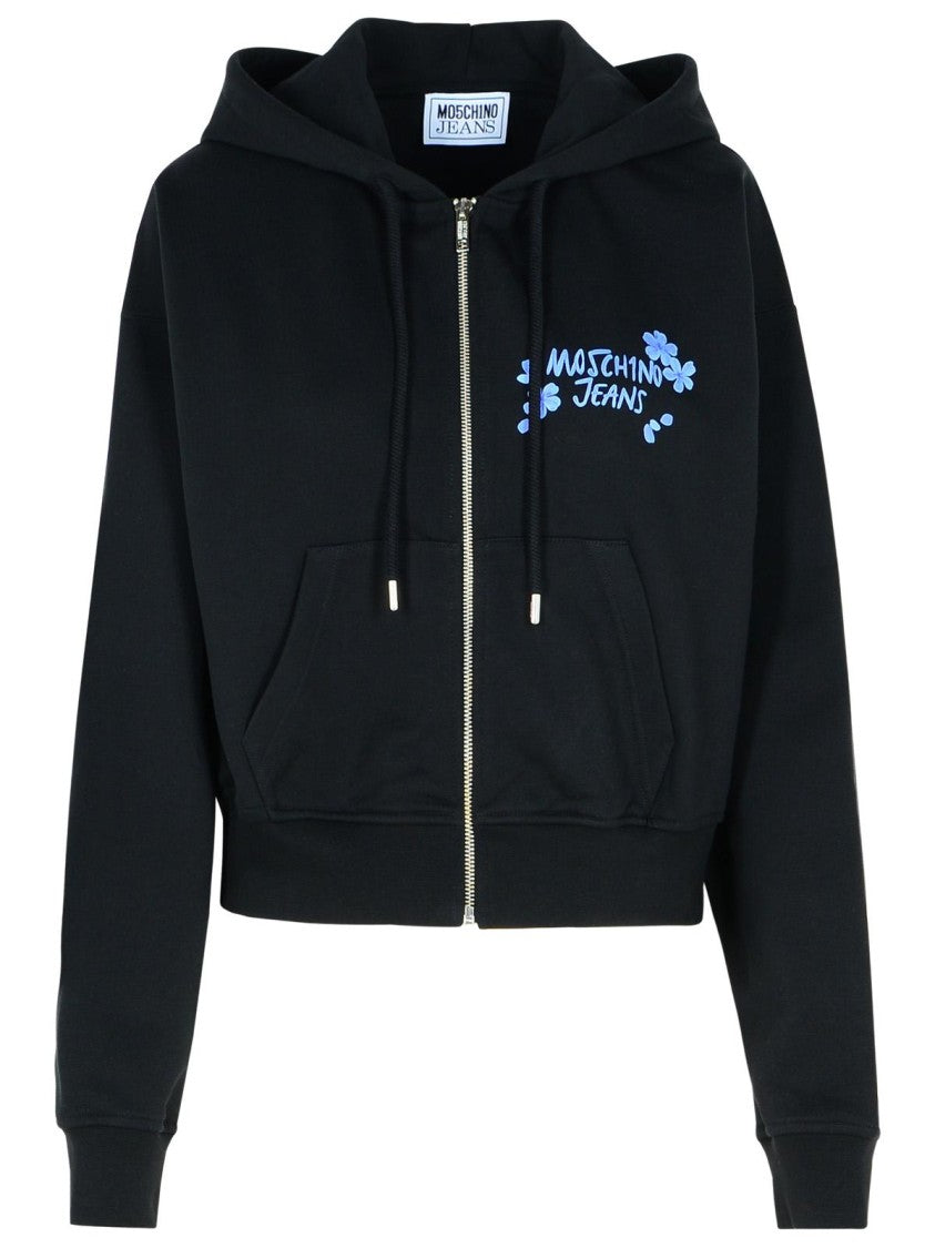 Moschino Jeans Black Cotton Sweatshirt