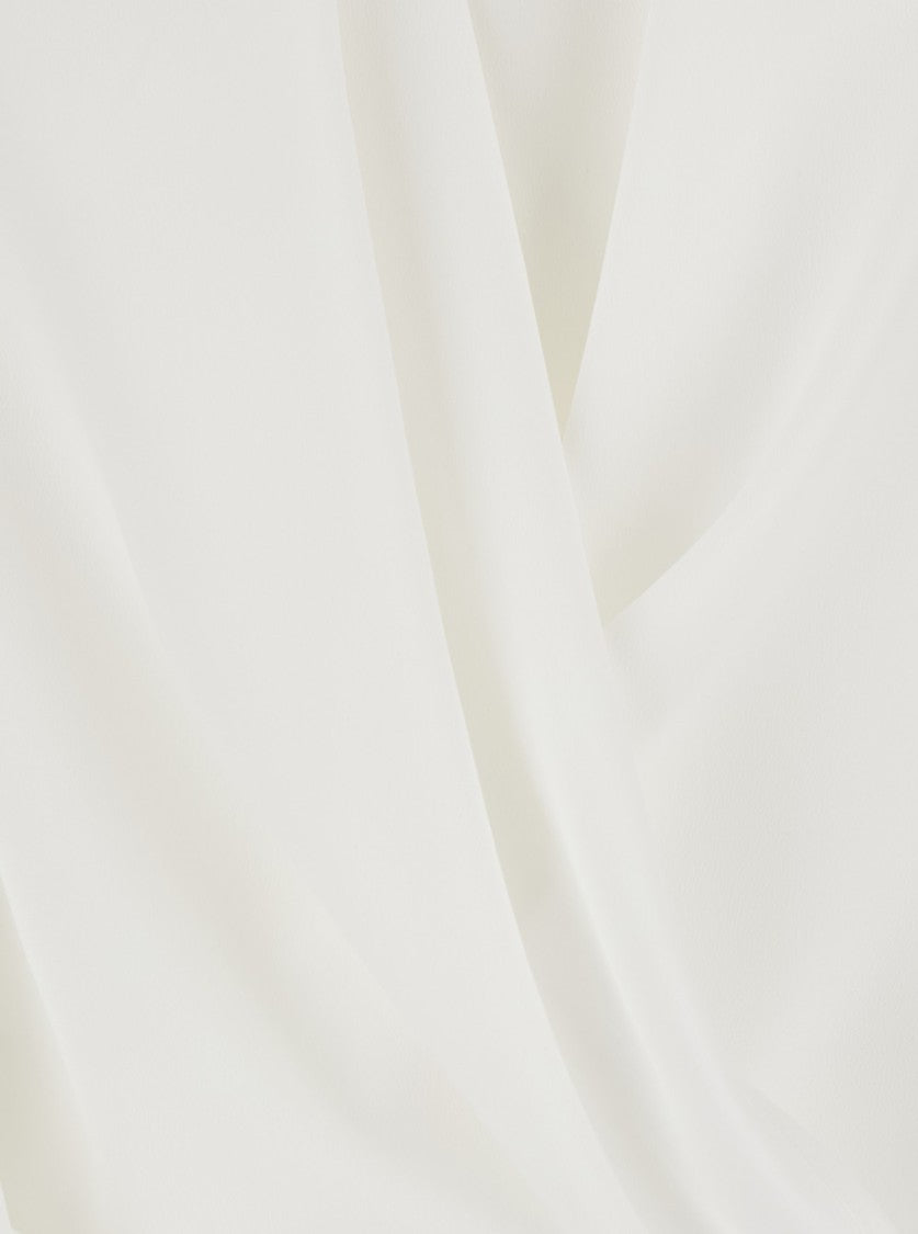 Plain Draped Front Georgette Blouse With Relaxed Fit