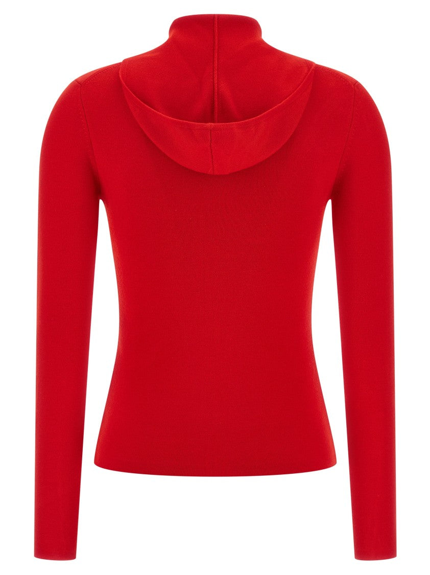 Victoria Beckham Slim-Fit Cardigan With Wool Hood And Ribbed Detailing