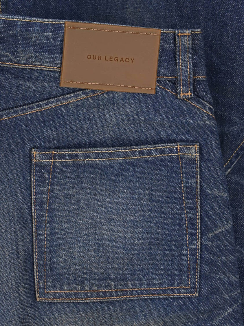 Our Legacy Blue Flared Faded Denim Jeans