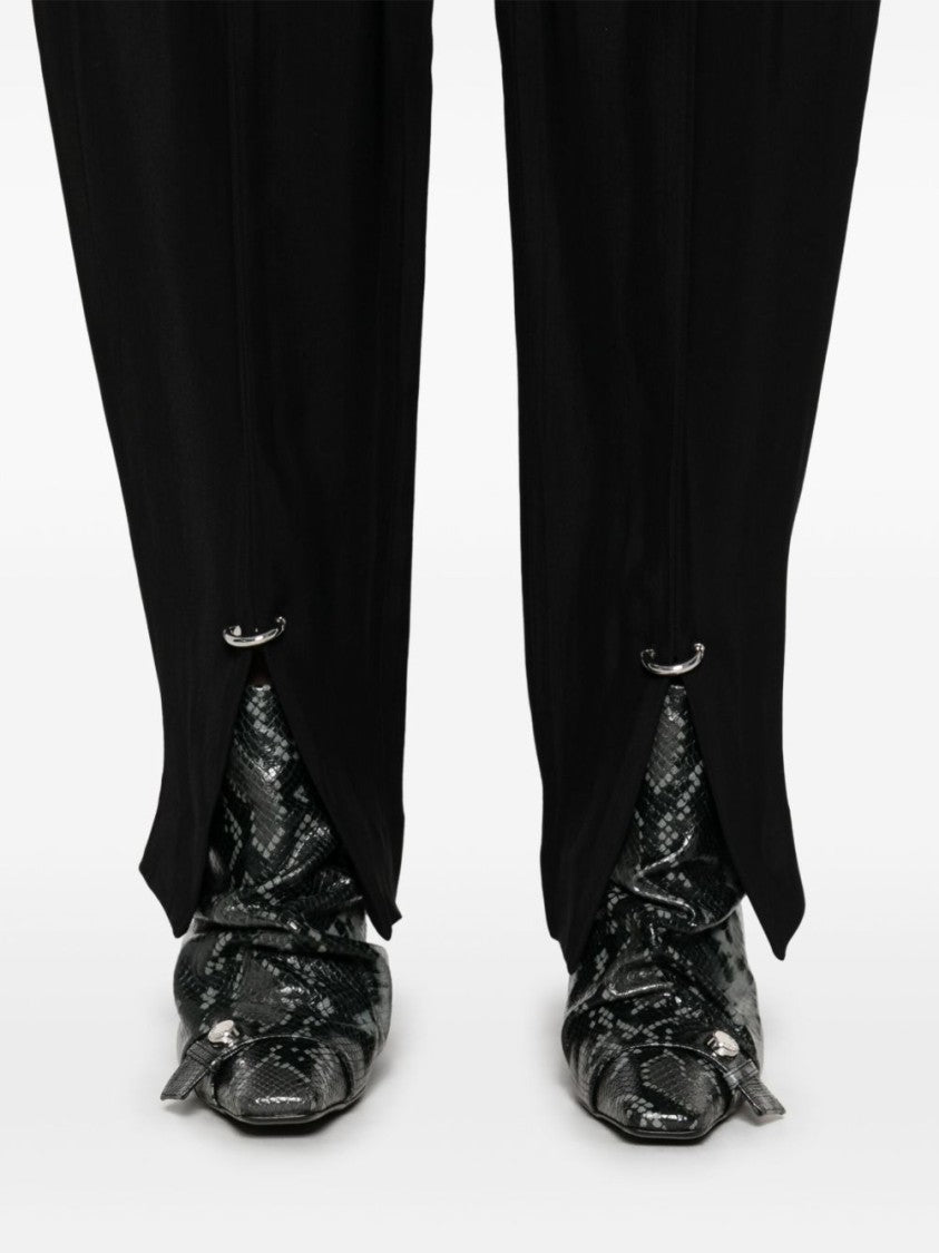 Mugler Black Tailored Straight Leg Slit Trousers