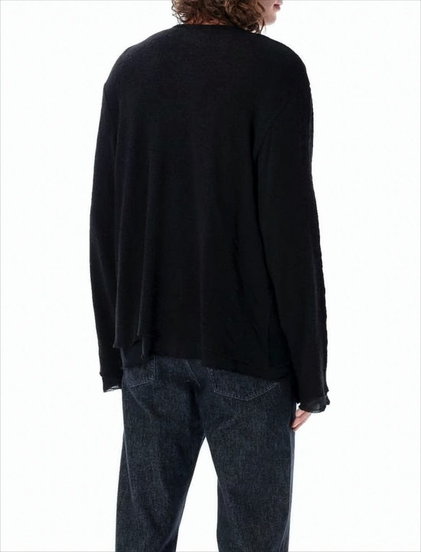 Our Legacy Relaxed-Fit Black Wool Sweater With Raw Edges