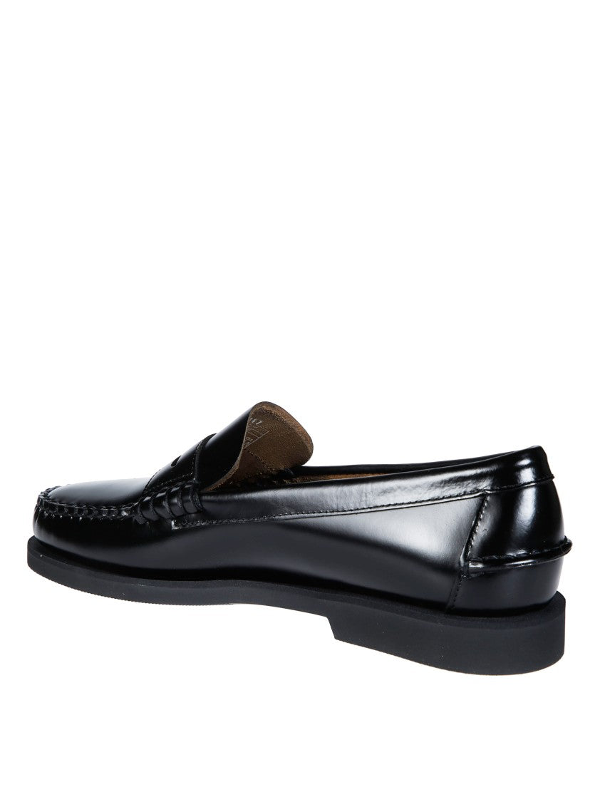Sebago Polished Leather Moc Toe Loafers