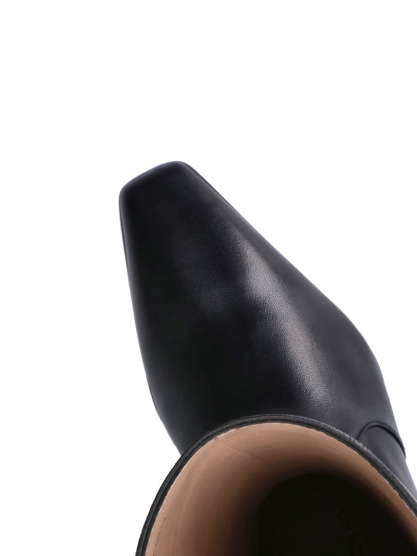 Stuart Weitzman Black Stassi 50 Lambskin Sculptural Tall Boots