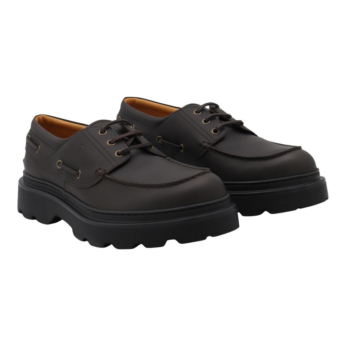 Tod's Classic Moccasin-Style Brown Flat Shoes With Sole