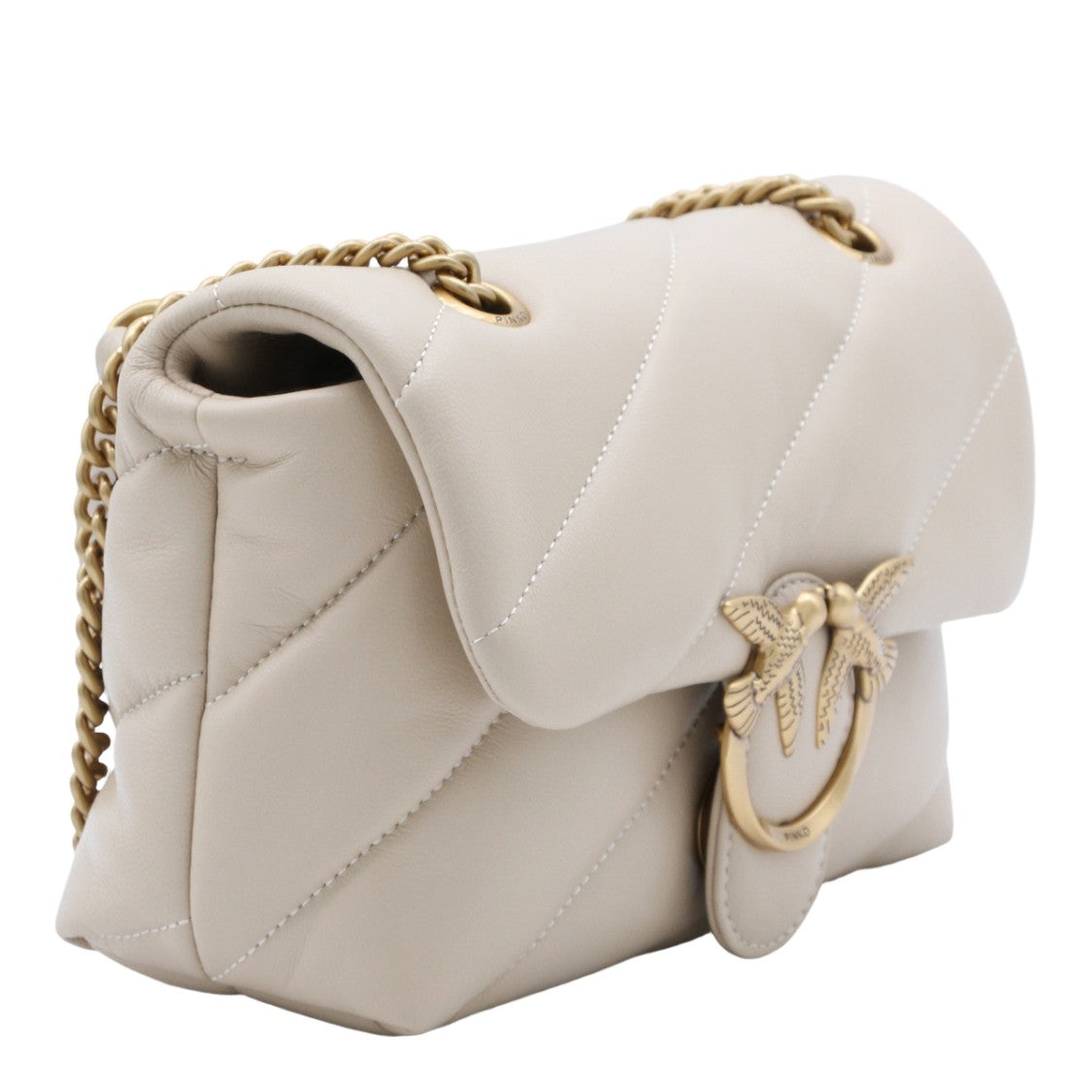 Pinko Quilted Flap Bag With Gold-Tone Bird Clasp